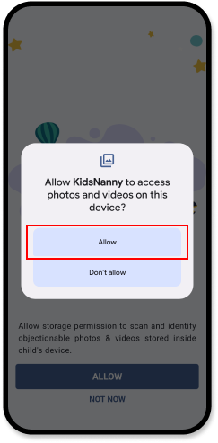 Allow to access photos and videos on this device