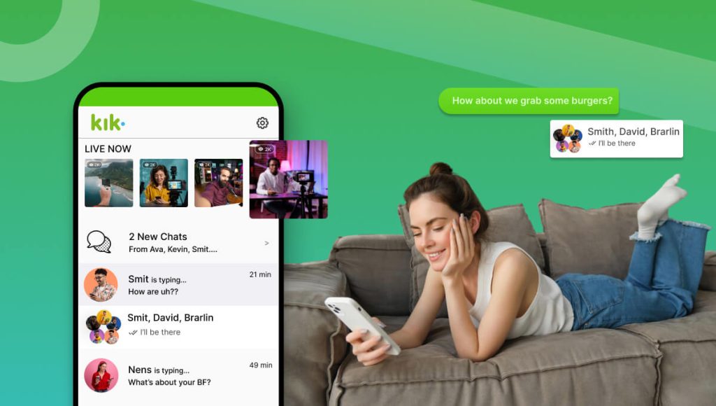 Parent monitoring teen’s smartphone usage with Kik Messenger app