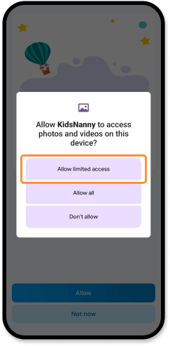 Allow to access photos and videos on this device
