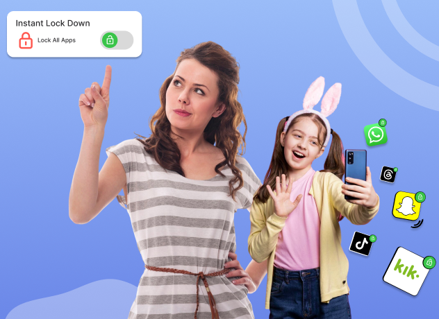 Phone screen locked remotely using parental control