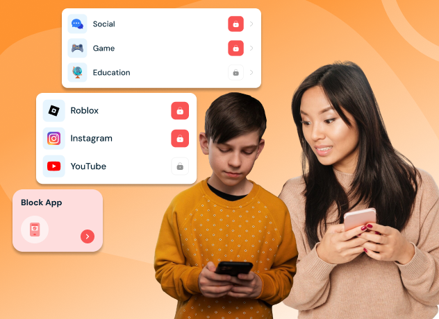 Parent blocking selected apps on a child’s Phone