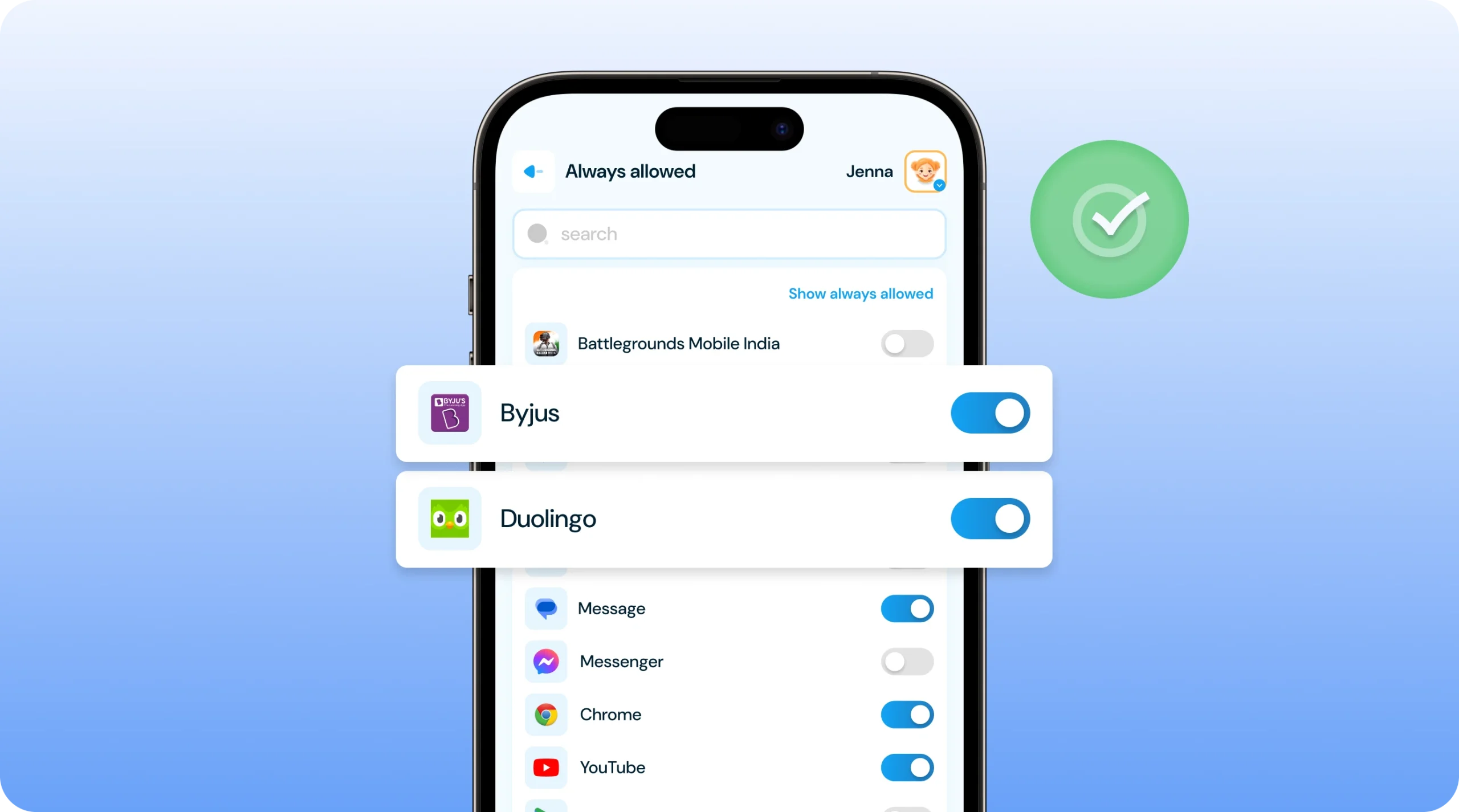 Allways allowed apps