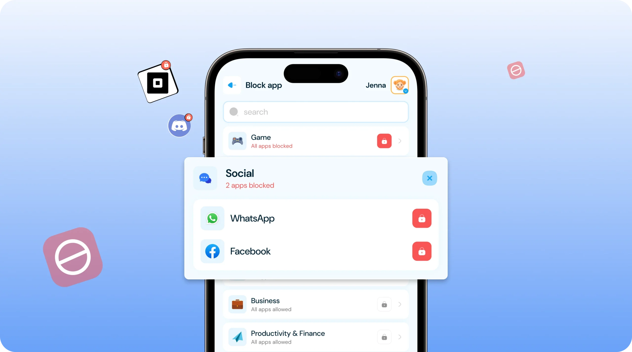 Block apps by category and single