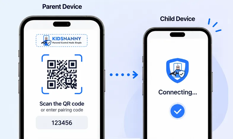 Connect your child’s device with a KidsNanny pairing code