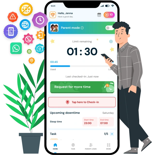 Manage Screen time & Digital Safety in just 2 min