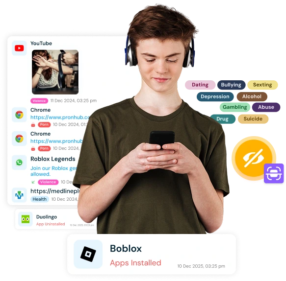 Kids device all activity in realtime