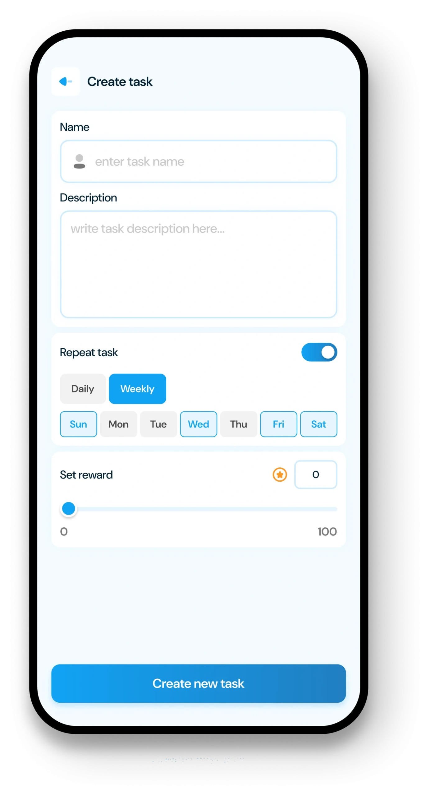 Set task for daily and weekly