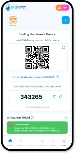 Copy pairing code and paste in child device for connect parent anfdchild