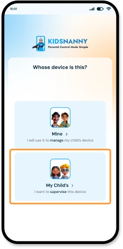 select-kidsnanny-login-as-child-profil