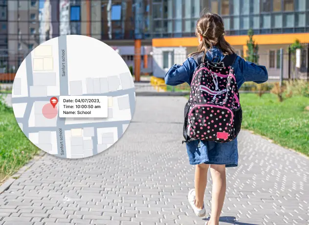 	Geofence notification when child enters or leaves safe zone