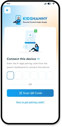 Connect child android phone using paring code