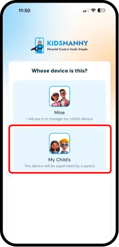 Select the child profile