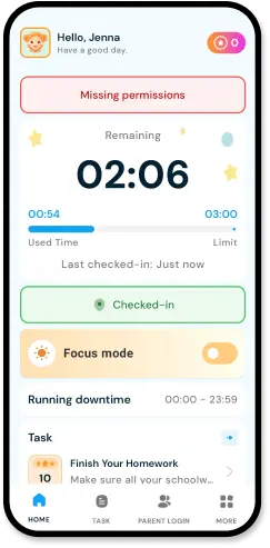 New child dashboard look