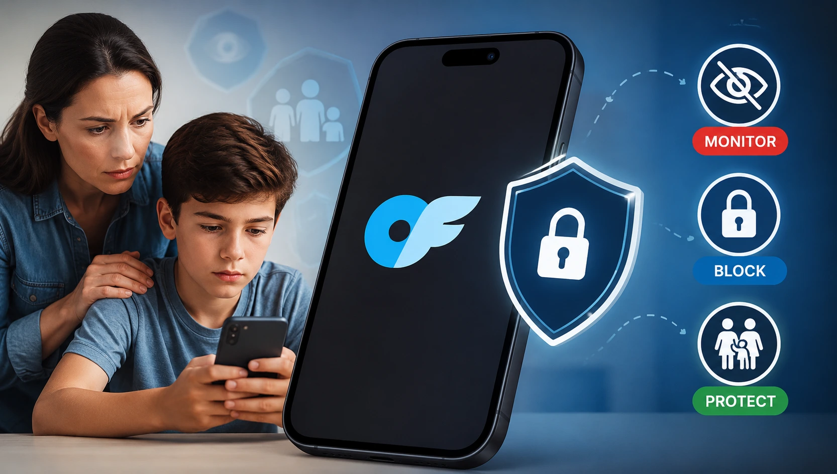 Parent checking childs phone while protecting them from OnlyFans