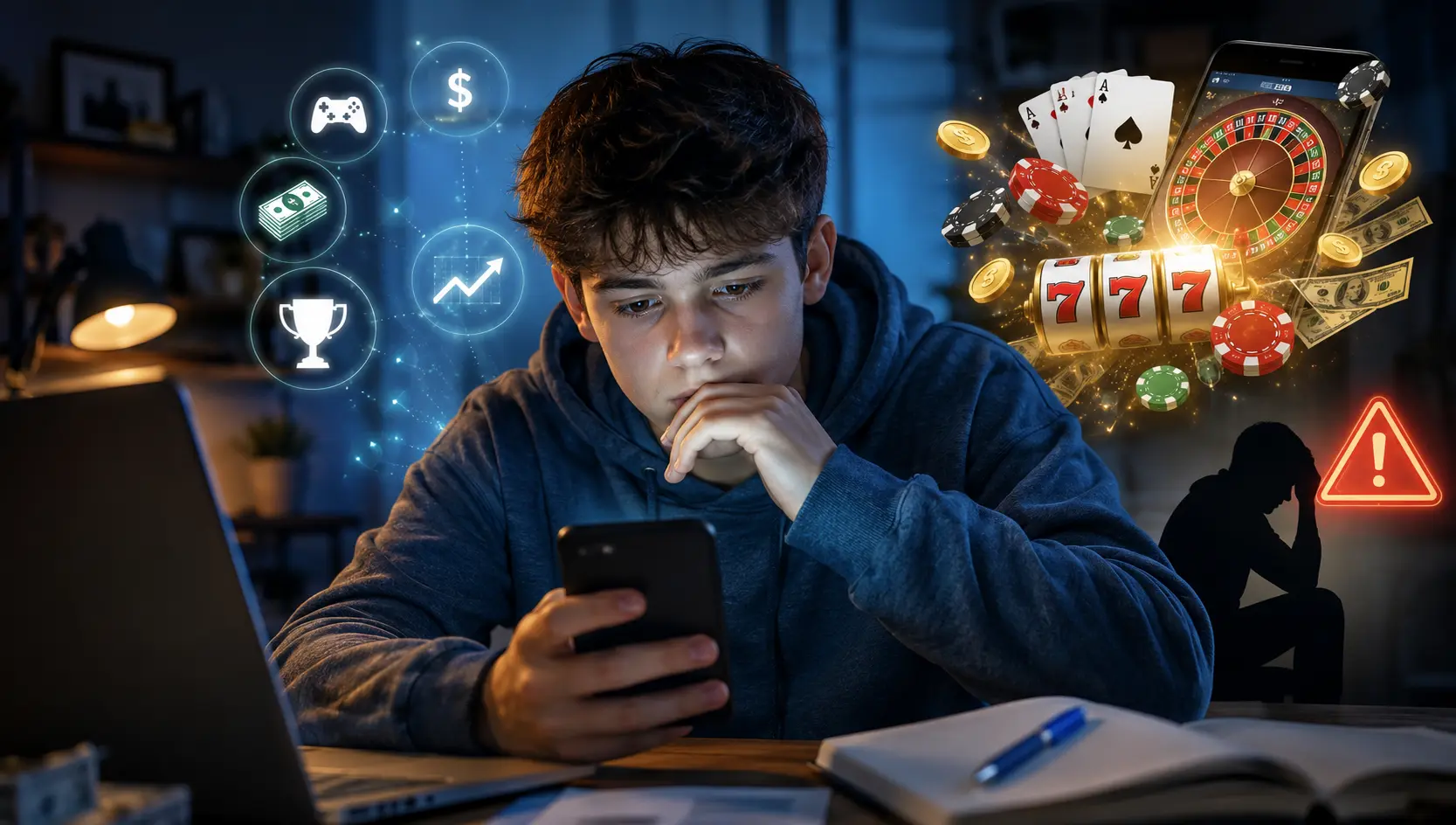 Teens chasing easy money online gambling risks